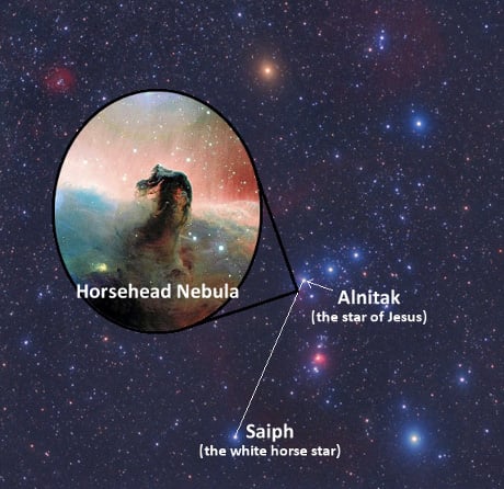Jesus waiting on the Horsehead Nebula